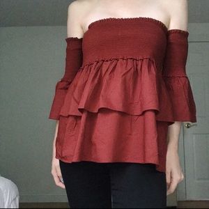 NYTT smocked off the shoulder top